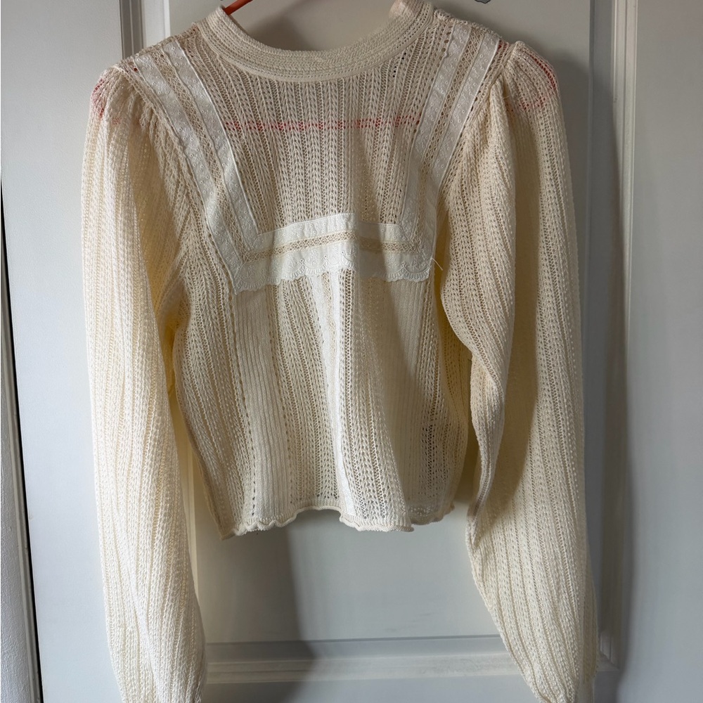 Zara Cream Lace Blouse - Picture 2 of 4